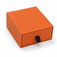 Boîte d'emballage de bijoux haut de gamme à tiroir coulissant, logo personnalisé, doublure en velours et éponge, finition mate, gaufrage, finition UV