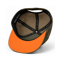 Casquette Snapback Premium Personnalisée en Caoutchouc PVC à 5 Panneaux avec Visière Courbe Imprimé Camouflage, Chapeau de Golf Imperméable Haute Performance pour Sports de Plein Air