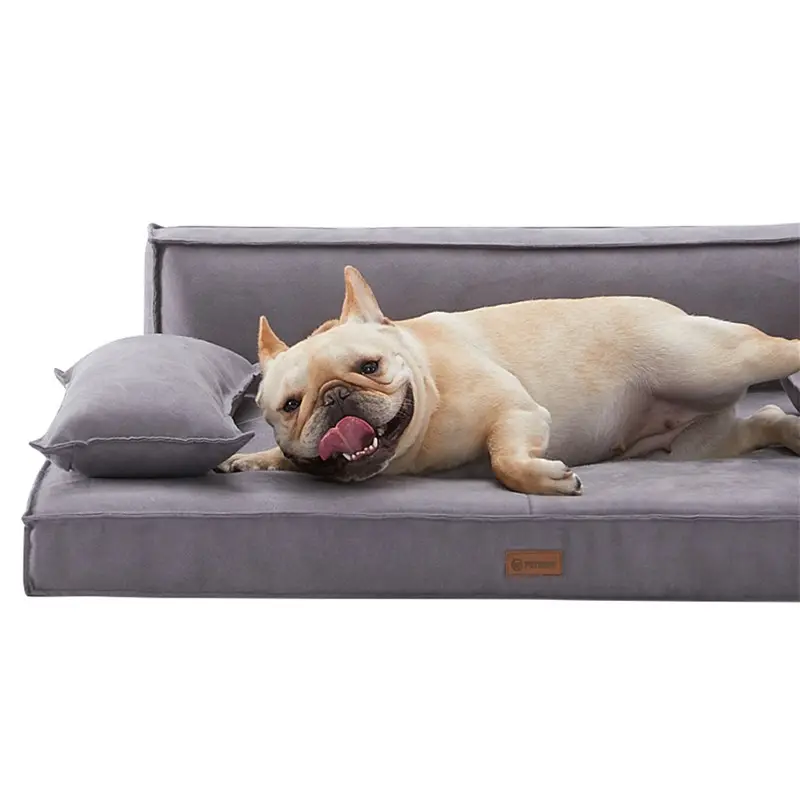 UFBemo ديلوكس الذاكرة رغوة للماء الصلبة القابلة للإزالة غطاء الجلد المدبوغ سرير للقطط ديلوكس كبيرة سرير كلب