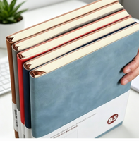 Promotion noir personnalisé ligné Journal cahier A5 couverture rigide PU cuir journaux cahiers pour étudiants