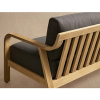 Moderne Outdoor-Möbel Tiefe Bequeme Sitzfläche Wetterfest Massives Teakholz Lange Couch Sofa