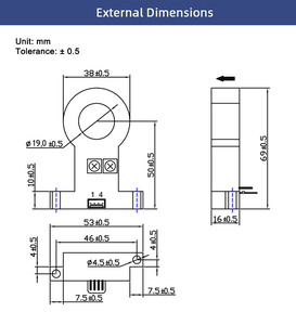 Yada YDG-HSD-2 đầu ra kỹ thuật số hội trường hiện tại cảm biến với mạnh mẽ chống nhiễu cho các trung tâm dữ liệu, viễn thông - Product Image 5