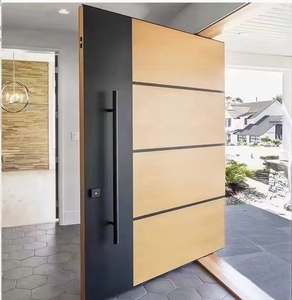 ประตูทางเข้าหลักสไตล์อเมริกันร่วมสมัย ทำจากอลูมิเนียมอัลลอย พร้อมระบบล็อคอัจฉริยะ ใช้วัสดุเหล็กและไม้ - Product Image 4