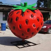 Sculpture de fraise en fibre de verre étanche aux fruits de taille géante de restaurant à vendre
