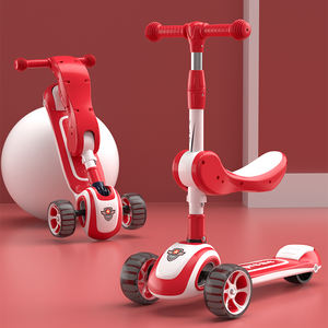 Scooters multifonctionnels pour bébés et enfants avec siège amovible, hauteur réglable, <span class=keywords><strong>trottinette</strong></span> pliable à 3 roues en PU. - Product Image 6