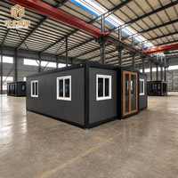 Maison préfabriquée à double aile de 20, 30 ou 40 pieds, 1 à 4 chambres, avec plan de configuration personnalisé, maison-conteneur moderne
