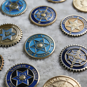 Monedas de Esmalte Personalizadas con Emblema Grabado, Estilo 3D Pulido, Metalizado, Chapado en Latón Dorado Antiguo, para Recuerdo - Product Image 1