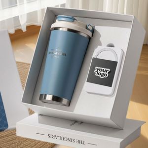 2-in-1 Practical Coffee Cup & Power Bank Corporate <b>Gift</b> <b>Set</b> with Customizable Logo Paper Material UV Printing - Product Image 3