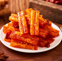 Snack de maïs chinois Shuangjiao, délicieux, moelleux, très épicé, en bandes et en tranches, en sachet