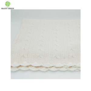 Ma Thuật Màu Xanh Lá Cây Không Khiếm Khuyết Chất Lượng Cao 100% Polyester Micro Lông Sợi Sợi Nhỏ Bé Sọc Đan Carter Đầu Gối Ném Chăn - Product Image 3