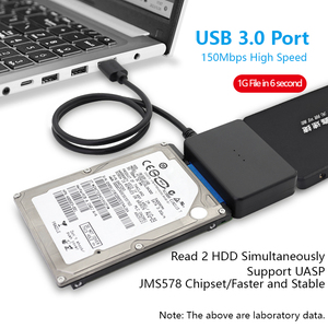 USB3.0 SATA kabel adaptor USB, jaket PVC kapasitas 16TB 150Mbps <span class=keywords><strong>Model</strong></span> baru tampilan LED untuk Hard Drive eksternal Laptop SSD DVD - Product Image 5