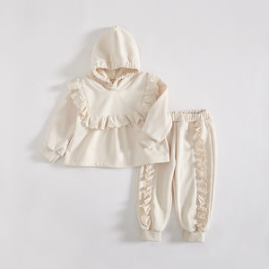 Engenepapa abito invernale per bambine <span class=keywords><strong>pantaloni</strong></span> Top in <span class=keywords><strong>velluto</strong></span> con cappuccio 2 pezzi Set di abbigliamento per bambini - Product Image 3