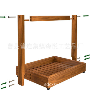 Estante de ducha de madera rectangular de esquina independiente con asas, almacenamiento duradero para artículos esenciales del baño - Product Image 4