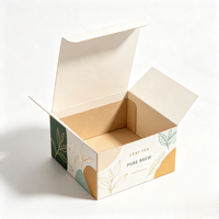 Boîte d'expédition légère en carton ondulé avec motif végétal naturel pour l'emballage de produits de thé en détail