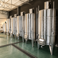 Cuve de Fermentation de Vin en Acier Inoxydable 2000L 3000L 5000L avec Système de Refroidissement – Approvisionnement Direct Usine