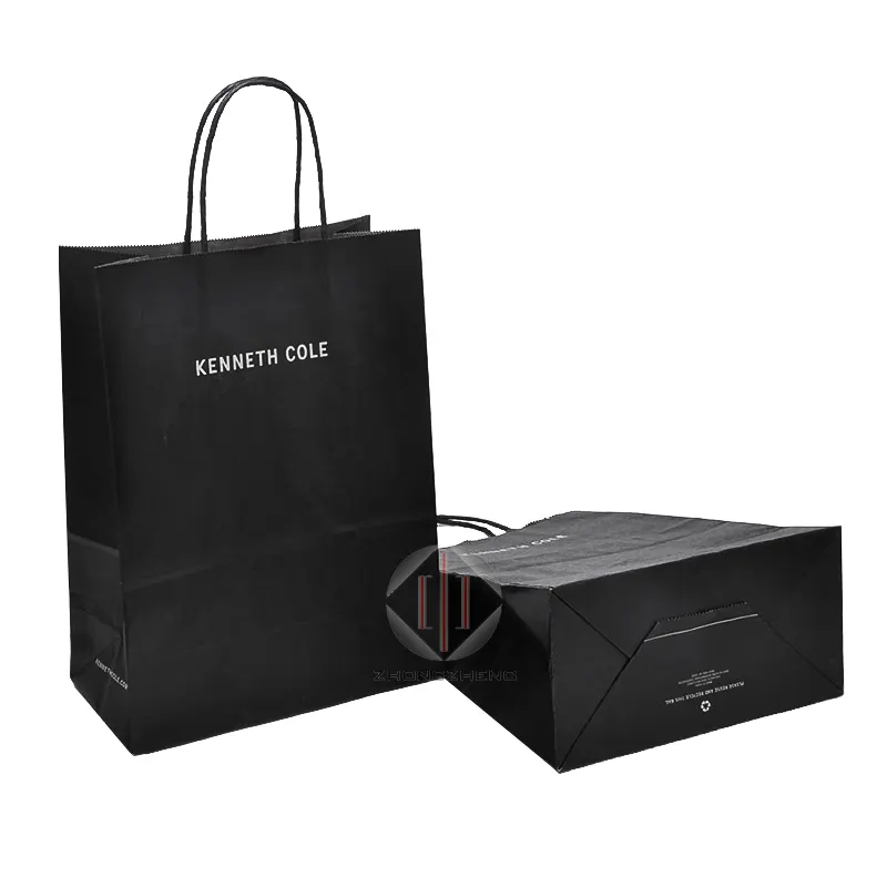 Printed Custom Food Shopping Paper Gift Bag With Handles/ sectional Food Shopping Paper Gift Bag With Handles
