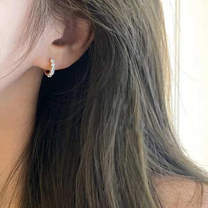 CANNER Dainty 18K Gold Plated Diamond <b>Hoop</b> <b>Earrings</b> Cz Zircon Stones 925 Sterling <b>Silver</b> Huggie <b>Earrings</b> <b>for</b> <b>Women</b> Girls - Product Image 5