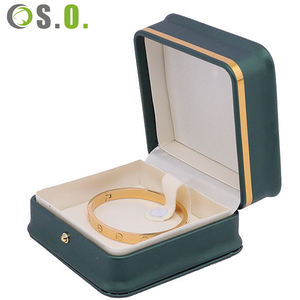 Boîtes d'emballage de bijoux en cuir PU de qualité supérieure personnalisées vertes pour collier bracelet bague boucles d'oreilles Boîtes de bijoux - Product Image 1
