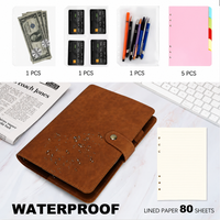 Carnet de notes A5 en cuir véritable Bview Art, organiseur avec pochettes, couverture imperméable, journal à 6 anneaux, feuilles mobiles