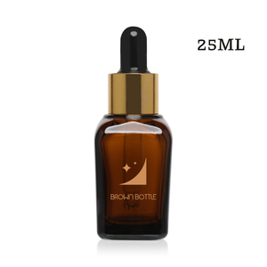 Botellas de Vidrio Ámbar de Alta Calidad para Suero para el Cuidado de la Piel, Cuadradas, de Lujo, con Gotero, de 15 ml, 25 ml, 50 ml, 100 ml, con Serigrafía, para Esencias Cosméticas - Product Image 4