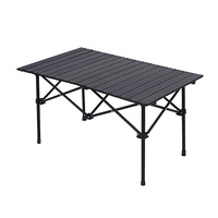Table de camping pliante portable en métal noir moderne et personnalisée, en aluminium avec sac, pour l'extérieur – Vente en gros usine BSCI – Mobilier d'extérieur