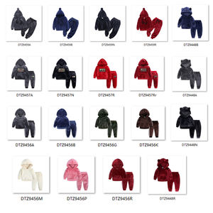 Conjunto de Sudadera con Capucha de Terciopelo para Niños, Conjunto de Chándal para Niña, Ropa para Niños, Ropa para Bebés - Product Image 3