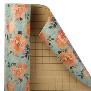 Custom Eco-Friendly Recyclable Floral Pattern Gift <b>Wrap</b> <b>Paper</b> <b>Roll</b> 100GSM Double-Sided PE Art <b>Paper</b> Waterproof Packaging Digital - Product Image 1