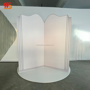 ฉากหลังงานแต่งงานสไตล์หนังสืออะคริลิคสีขาว PVC แบบเรียบหรู พร้อมตัวอักษรแบบกำหนดเอง ตกแต่งเวทีงานแต่งงานสมัยใหม่ - Product Image 5