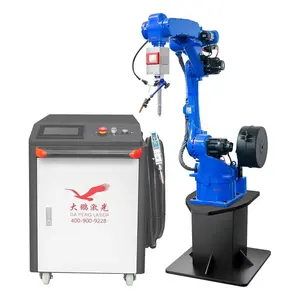 Equipo de soldadura láser de fibra Robot de seis brazos Soldadura automática para placa de almohada de acero inoxidable Metal