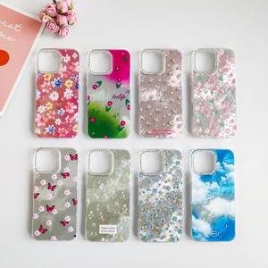 Nuovo in polvere piccola custodia per telefono <span class=keywords><strong>con</strong></span> increspatura floreale ad acqua per <span class=keywords><strong>iPhone</strong></span> 16 15 14 13 12 Pro Max <span class=keywords><strong>con</strong></span> copertura a farfalla a schermo intero - Product Image 1