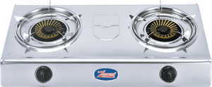 Cocina de Gas Portátil de Acero Inoxidable con 2 Quemadores, Control de Perilla, Encendido Electrónico y Protección Contra Apagado de Llama para Uso Doméstico y Hotelero - Product Image 3
