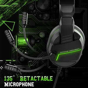 Headset Gaming GX15, dengan mikrofon pengurang kebisingan, Headphone Gaming PS5 komputer PC PS4 3.5mm