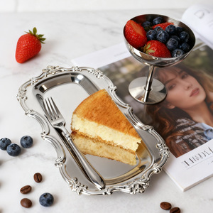 Piatto per Dessert in Acciaio Inox, Vassoio per Snack da Caffè, Frutta Secca, Piatto per Aromaterapia e Conservazione Candele - Product Image 3