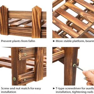 VENTA CALIENTE Soporte para plantas <span class=keywords><strong>Madera</strong></span> Constante Vertical Antideslizante Escalera para plantas Estante para plantas al aire libre - Product Image 2