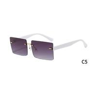 FANTESI 3 pièces Lunettes de soleil polarisées carrées sans monture, rectangulaires, transparentes, unisexes (couleur aléatoire)