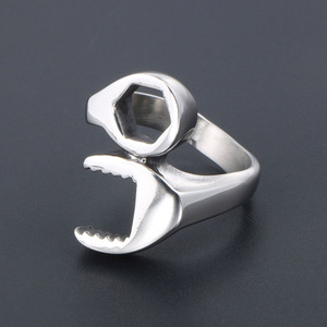 Punk Wrench And Screw Combination <b>Ring</b> Titanium Steel Unisex Fashion Jewelry SA802 - Product Image 3