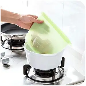 Hot Sales Eco Friendly Portable Leakproof 1000ml Reusable Silicone Food Storage Bag