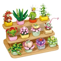 LeLe Kompatible Bausteine Handgefertigter Sukkulenten-Blumentopf Kleinpartikel-Bausteine Pädagogisches Montage-Spielzeug ABS-Kunststoff-Modell