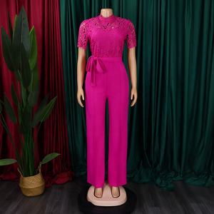 Femmes noir dentelle fête combinaisons surdimensionné salopette bureau dame grande taille barboteuses élégant mariée soirée porter <span class=keywords><strong>mariage</strong></span> <span class=keywords><strong>pantalon</strong></span> - Product Image 3