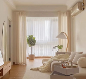 Voile Beige Lino Algodón Original Madera Color Gasa Cortina de lino <span class=keywords><strong>para</strong></span> la sala de estar <span class=keywords><strong>Dormitorio</strong></span> Puerta y <span class=keywords><strong>cortinas</strong></span> de puerta - Product Image 2