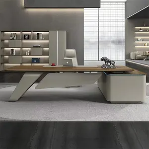 Luxe Meubels Executive Lederen Desk Desk L Vorm Director Kantoormeubilair Modern Design