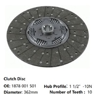 1878001501 1878 001 501 362mm 10 dents Disque d'embrayage robuste pour camion 1878002307 1878 002 307 Remplacement pour pièces de camion MAZ KAMAZ