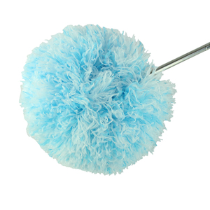 Balai à poussière rond, tête de balai durable pour la maison, manche télescopique extensible long, <span class=keywords><strong>bleu</strong></span>, microfibre magnétique ronde pour le plafond - Product Image 4