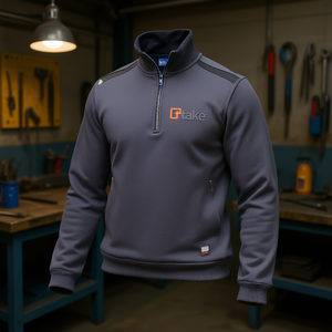 TTAKE Felpa Regular Grey M Quarter-Zip Sweatshirt Workwear - Product Image 3