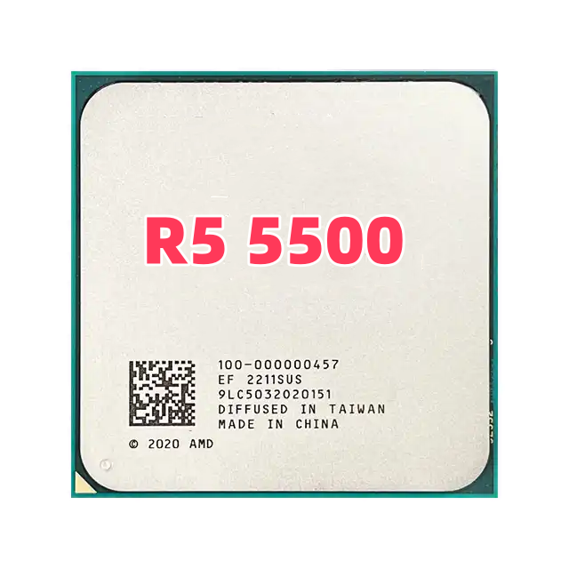 Brand New Computer Desktop AM4 CPU Processor R5 5500 Tray CPU 3.6 Ghz