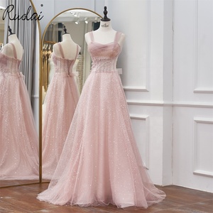 RUOLAI LWC1083 abito da sera con cinturino per Spaghetti brillante abito da sera con perline con paillettes abiti da ballo in Tulle - Product Image 1