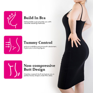 Abito modellante bodycon da donna senza cuciture, contenitivo per pancia e vita, con effetto push-up glutei, con slip integrato - Product Image 3
