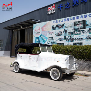 Mobil tamasya Convertible putih, mobil pernikahan Retro klasik antik, kendaraan lintas alam & Rumah indah - Product Image 3