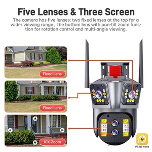 360 hogar <span class=keywords><strong>4</strong></span> lentes 16MP CMOS inalámbrico 4G tarjeta SIM seguridad 10X Zoom PTZ Bullet Cámara gran angular exterior 3,5 pulgadas tarjeta SD 1 año - Product Image 4