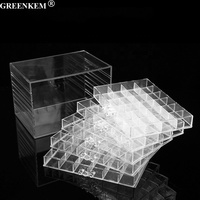 5 couches 120 grilles ongles accessoires boîte de rangement tiroir Style acrylique clair rose détachable bureau ongles breloques boîte de rangement